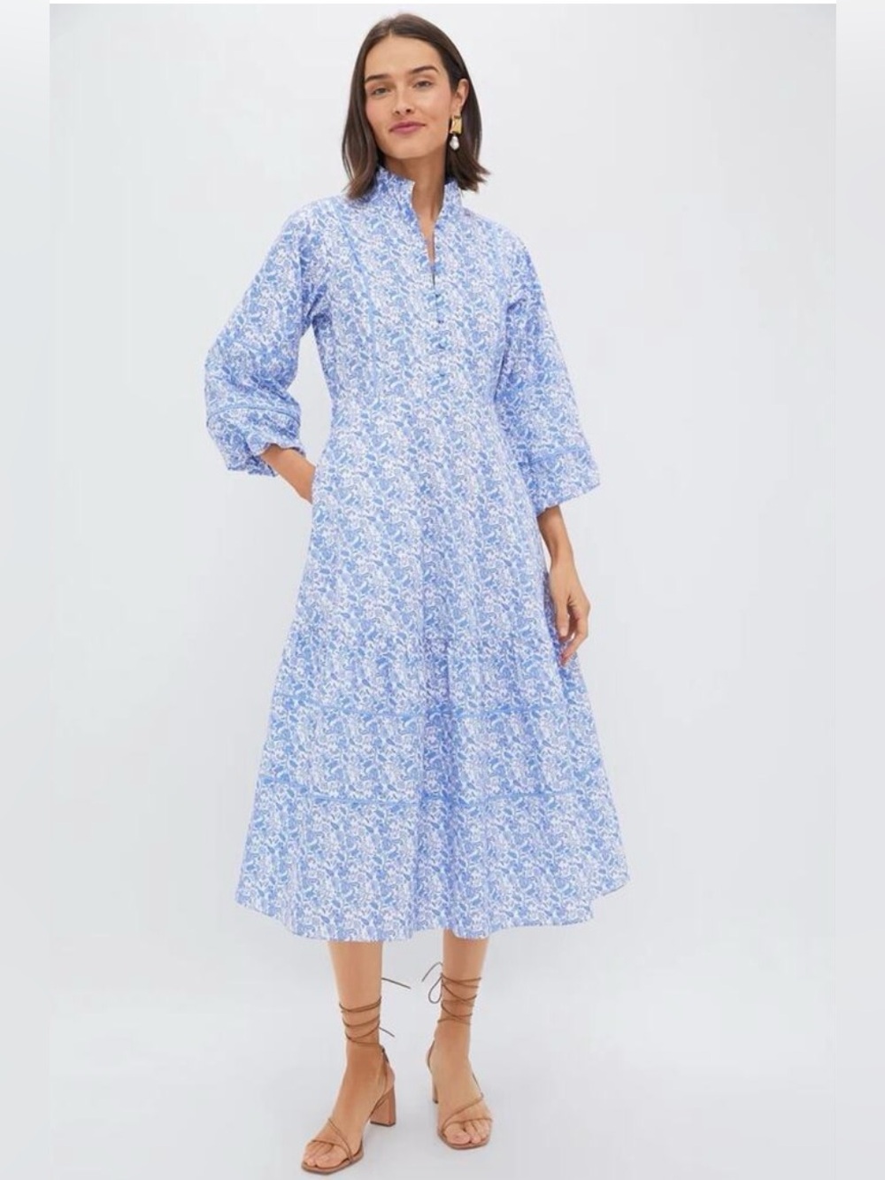 HYACINTH HOUSE Baby Blue Ditsy Floral Hillsborough Dress - Picture 1 of 8
